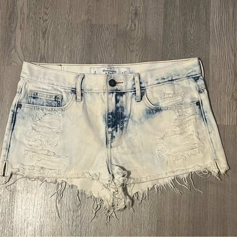 Abercrombie & Fitch Bleached Distressed Jean Shorts